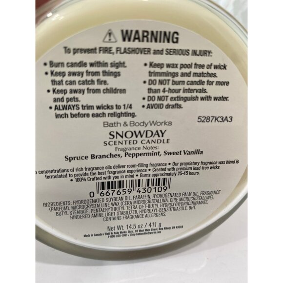 Bath & Body Works Limited Edition “Snow Day” New 3 Wick Candle From 2013 Vault - Picture 6 of 7